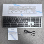 E15 Tre-tilstands trådløst tastatur 110 taster RGB-baggrundsbelysning Lydløst tastatur til kontor- og hjemmebrug