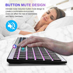 E15 Tre-tilstands trådløst tastatur 110 taster RGB-baggrundsbelysning Lydløst tastatur til kontor- og hjemmebrug