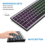 E15 Tre-tilstands trådløst tastatur 110 taster RGB-baggrundsbelysning Lydløst tastatur til kontor- og hjemmebrug