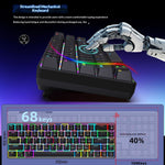 HXSJ V800 68-Key Mechanical Keyboard 2.4G Wireless/Bluetooth-compatible/Wired 3-Mode Keyboard with RGB Backlit