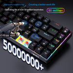 HXSJ V800 68-Key Mechanical Keyboard 2.4G Wireless/Bluetooth-compatible/Wired 3-Mode Keyboard with RGB Backlit