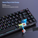 HXSJ V800 68-Key Mechanical Keyboard 2.4G Wireless/Bluetooth-compatible/Wired 3-Mode Keyboard with RGB Backlit