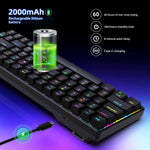 HXSJ V800 68-Key Mechanical Keyboard 2.4G Wireless/Bluetooth-compatible/Wired 3-Mode Keyboard with RGB Backlit