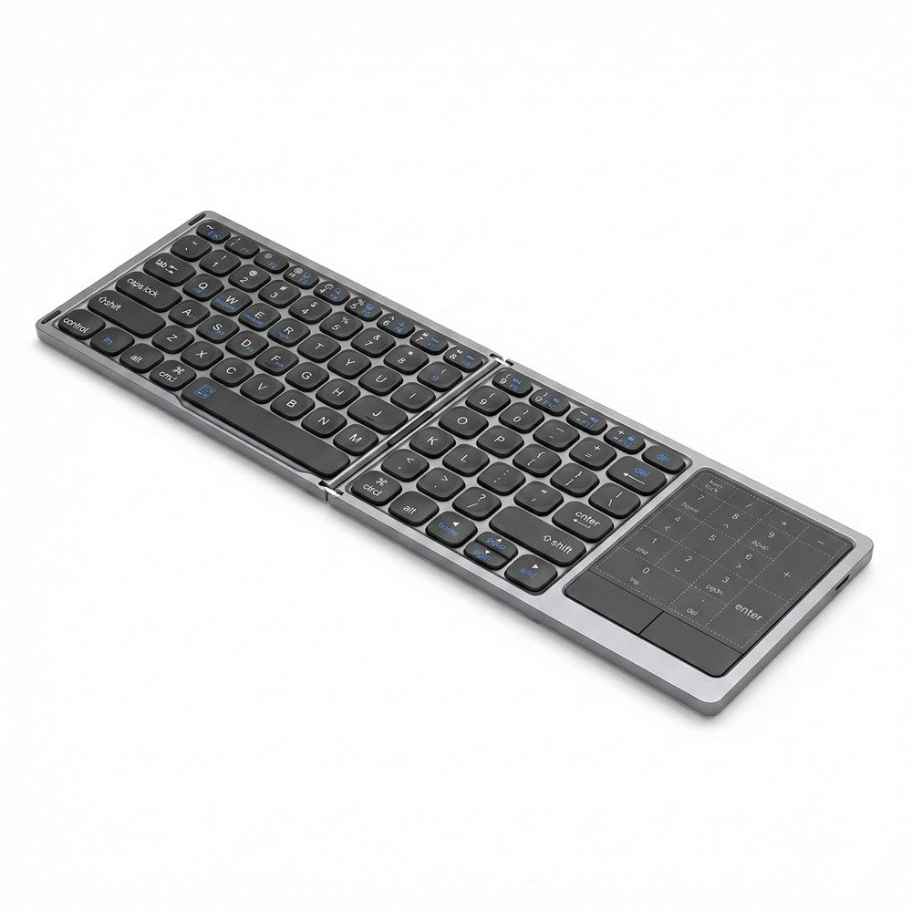 FK328T Foldable Wireless Bluetooth-compatible Keyboard 2 in 1 Numeric Keypad Touchpad for iOS Android Windows Mac