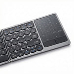 FK328T Foldable Wireless Bluetooth-compatible Keyboard 2 in 1 Numeric Keypad Touchpad for iOS Android Windows Mac