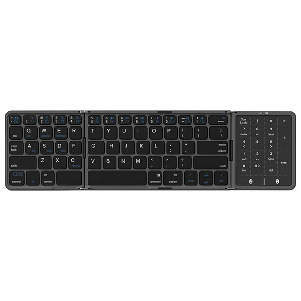 B089 ST Ultra Thin Tri-Folding Wireless Bluetooth-compatible Keyboard with Smart Trackpad for iOS / Android / Windows