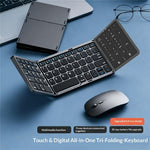 B089 ST Ultra Thin Tri-Folding Wireless Bluetooth-compatible Keyboard with Smart Trackpad for iOS / Android / Windows