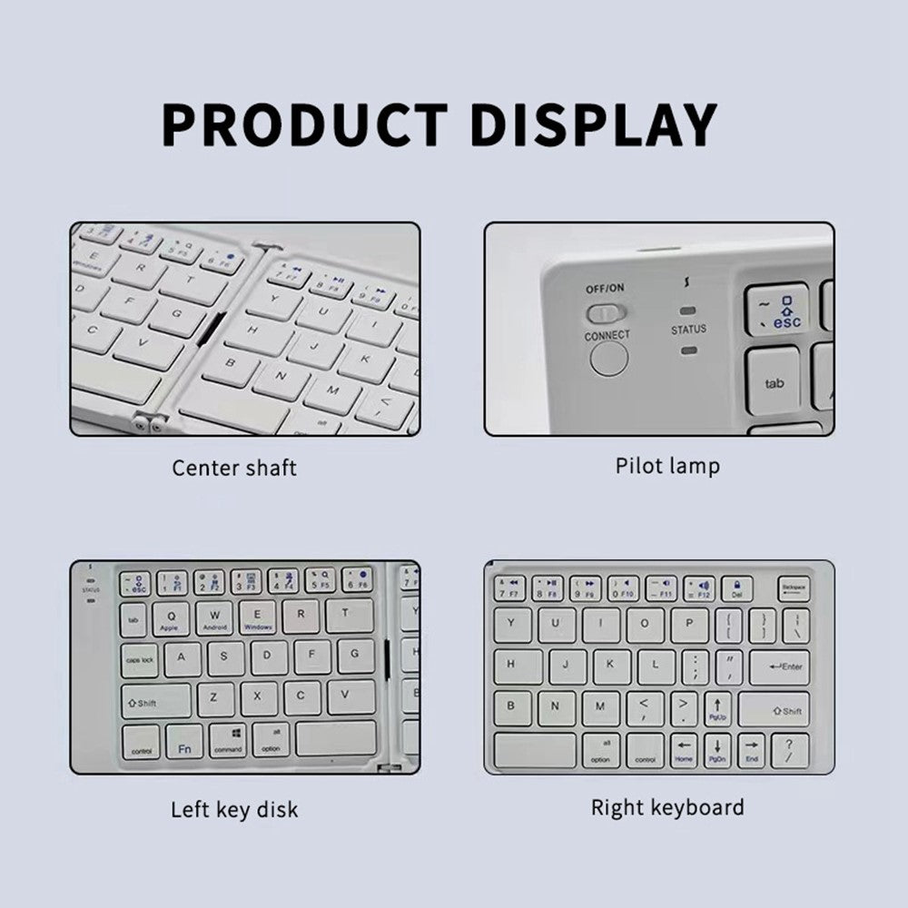 B028 Wireless Keyboard Bluetooth-compatible Foldable Keyboard for iPad Tablet Phone Laptop