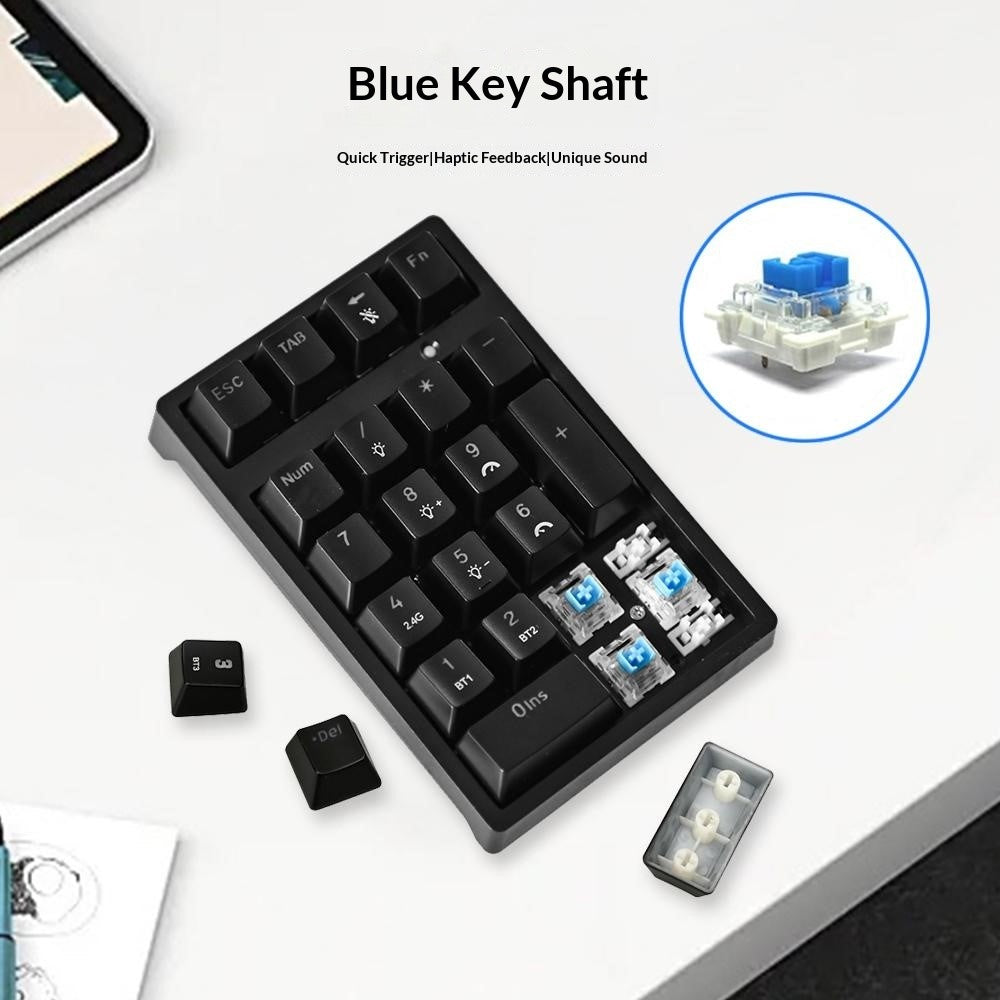 K18 21 Keys RGB Mechanical Numpad Bluetooth-compatible 3-Mode Wireless Keyboard