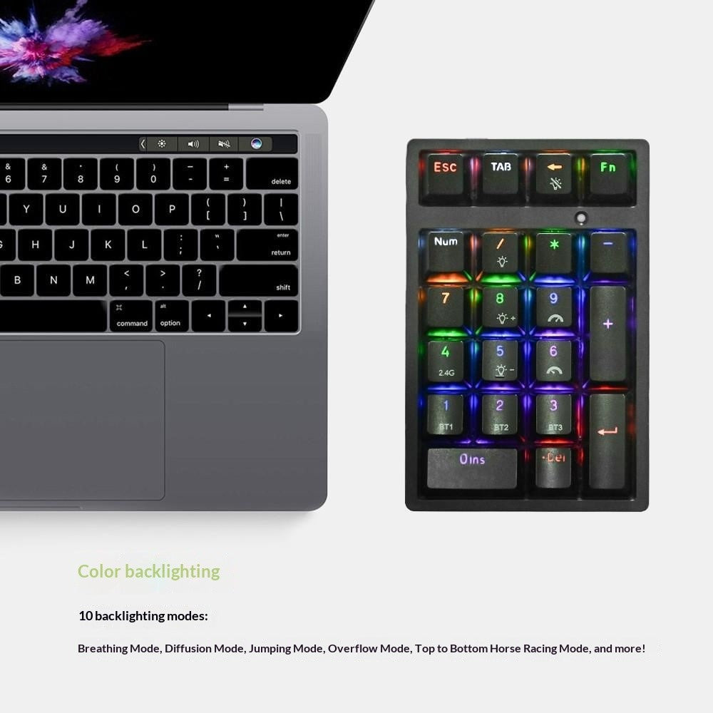 K18 21 Keys RGB Mechanical Numpad Bluetooth-compatible 3-Mode Wireless Keyboard