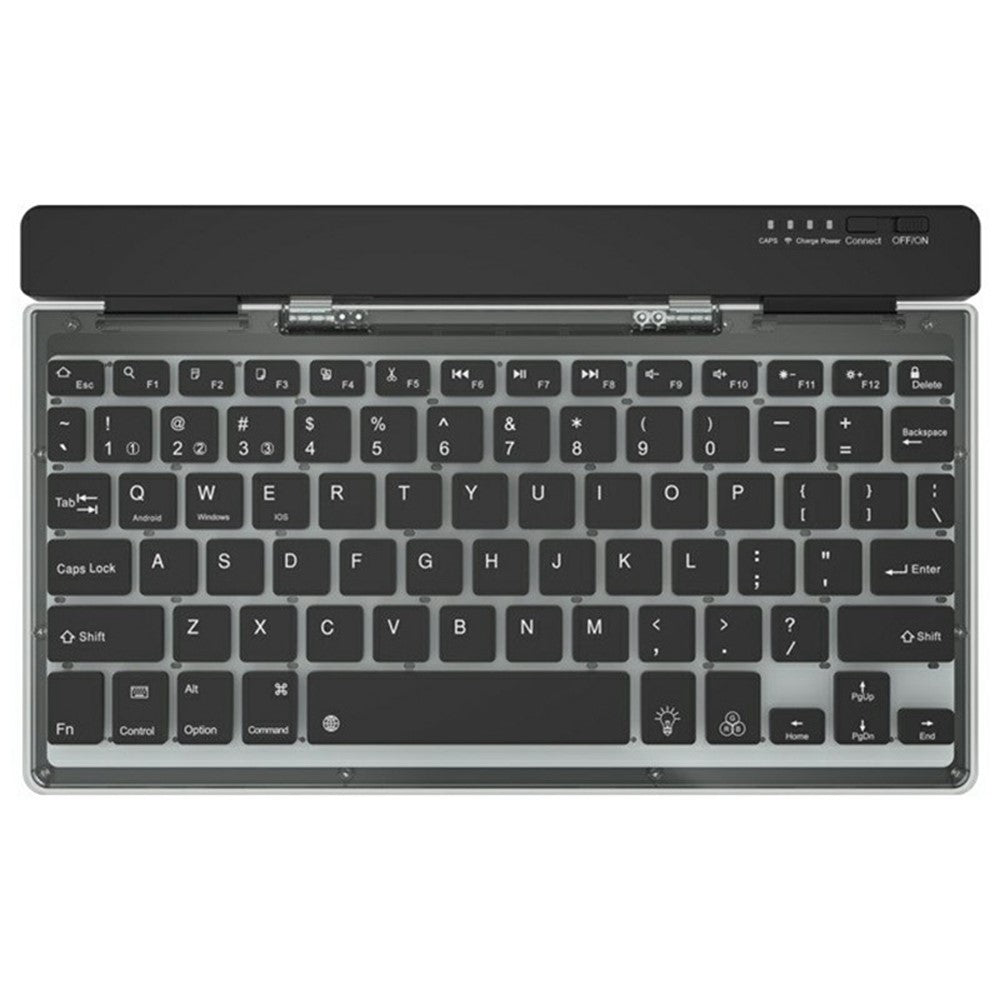 KB338 Bluetooth-kompatibelt tastatur trådløst gennemsigtigt tastatur med tredobbelt tilstand foldbart tastatur til computer tablet