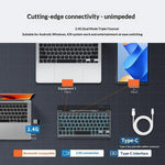 KB338 Bluetooth-kompatibelt tastatur trådløst gennemsigtigt tastatur med tredobbelt tilstand foldbart tastatur til computer tablet