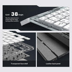 KB338 Bluetooth-kompatibelt tastatur trådløst gennemsigtigt tastatur med tredobbelt tilstand foldbart tastatur til computer tablet