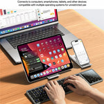YESIDO KB49 Tri-fold Wireless Bluetooth-compatible Keyboard with Touchpad Numeric Keypad Keyboard for Phone Tablet PC