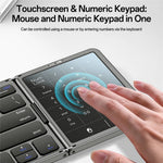 YESIDO KB49 Tri-fold Wireless Bluetooth-compatible Keyboard with Touchpad Numeric Keypad Keyboard for Phone Tablet PC