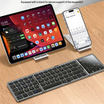 YESIDO KB49 Tri-fold Wireless Bluetooth-compatible Keyboard with Touchpad Numeric Keypad Keyboard for Phone Tablet PC