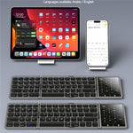 YESIDO KB49 Tri-fold Wireless Bluetooth-compatible Keyboard with Touchpad Numeric Keypad Keyboard for Phone Tablet PC