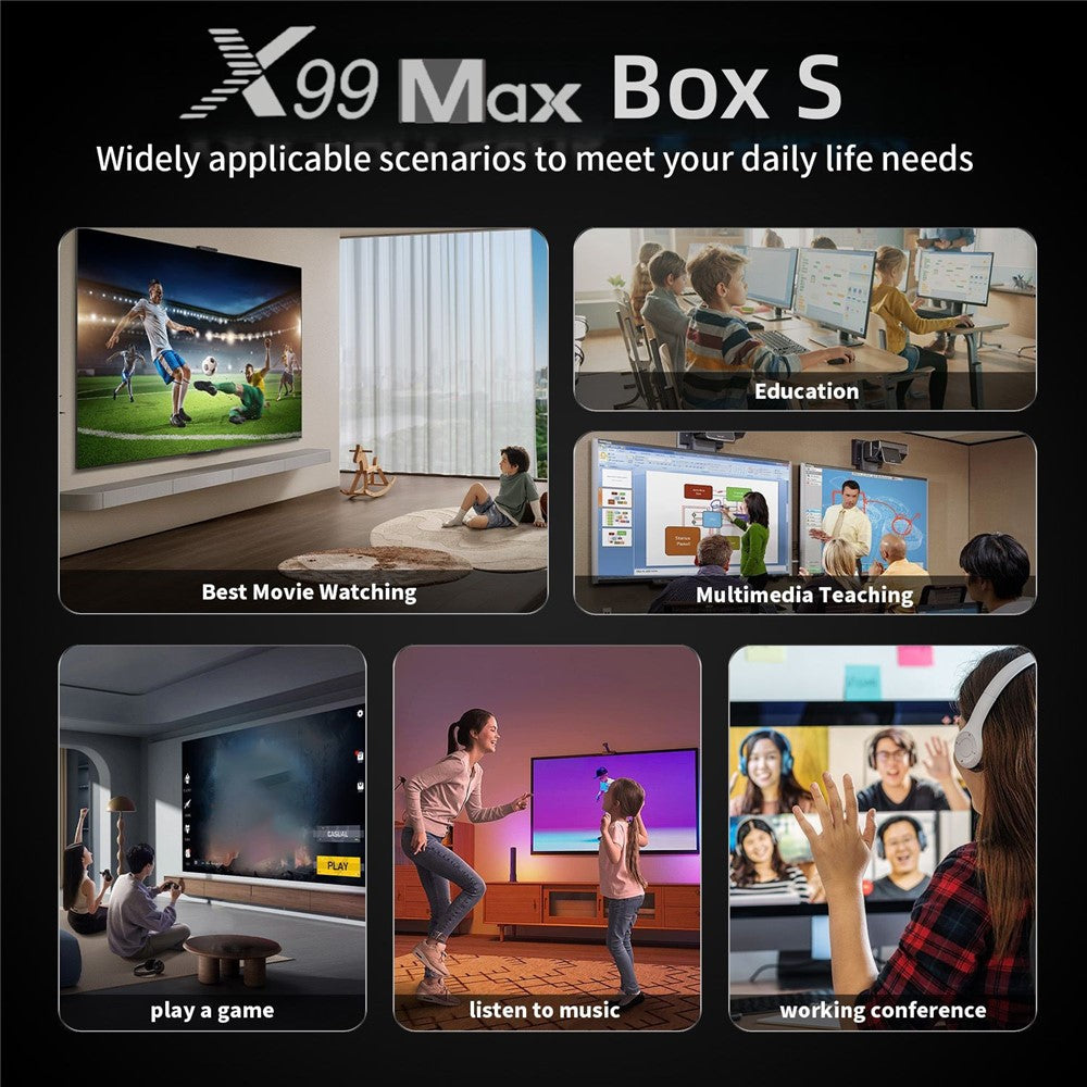 X99 MAX 2+8GB Android 14 TV Box RK3518 WiFi 6 4K HD Medieafspiller med Bluetooth-kompatibel 5.0 Stemmefjernbetjening