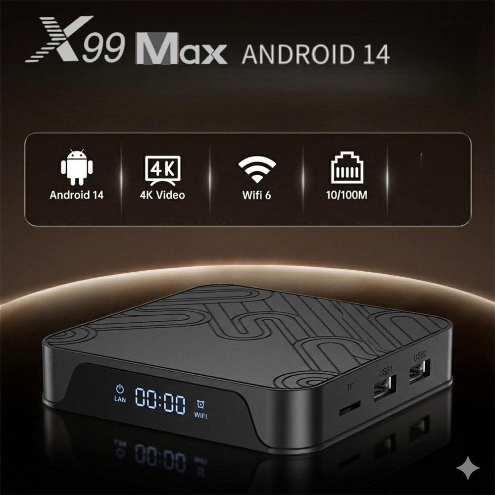 X99 MAX 2+8GB Android 14 TV Box RK3518 WiFi 6 4K HD Medieafspiller med Bluetooth-kompatibel 5.0 Stemmefjernbetjening