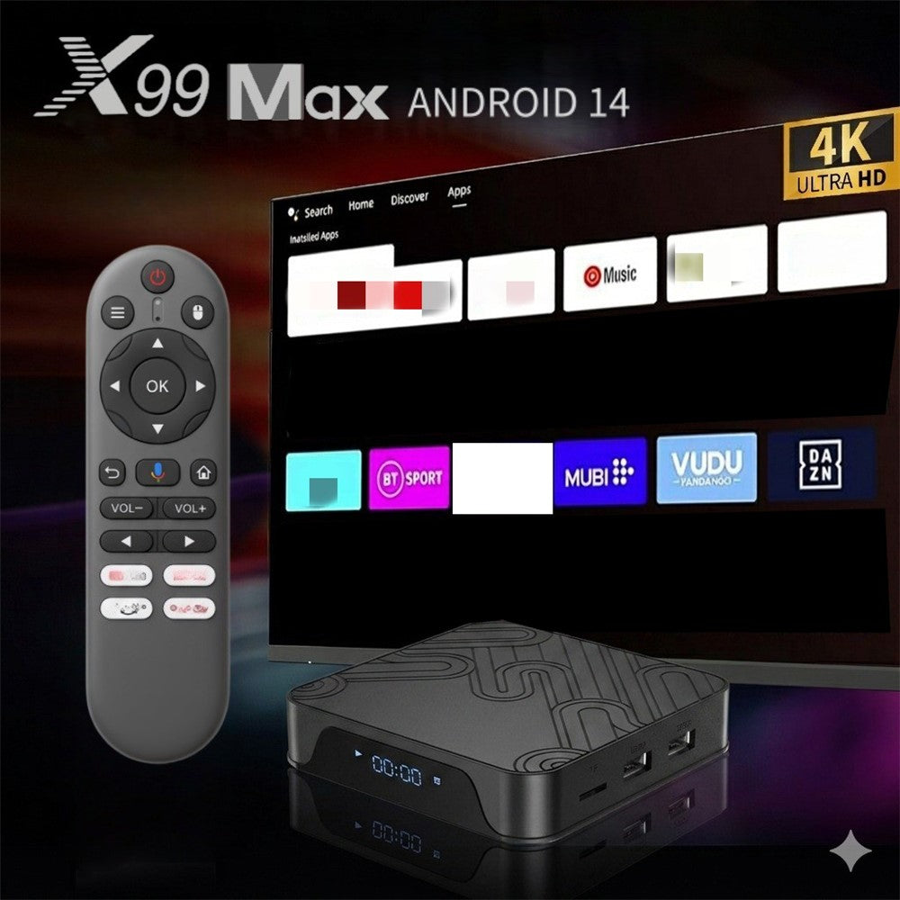 X99 MAX 2+8GB Android 14 TV Box RK3518 WiFi 6 4K HD Medieafspiller med Bluetooth-kompatibel 5.0 Stemmefjernbetjening