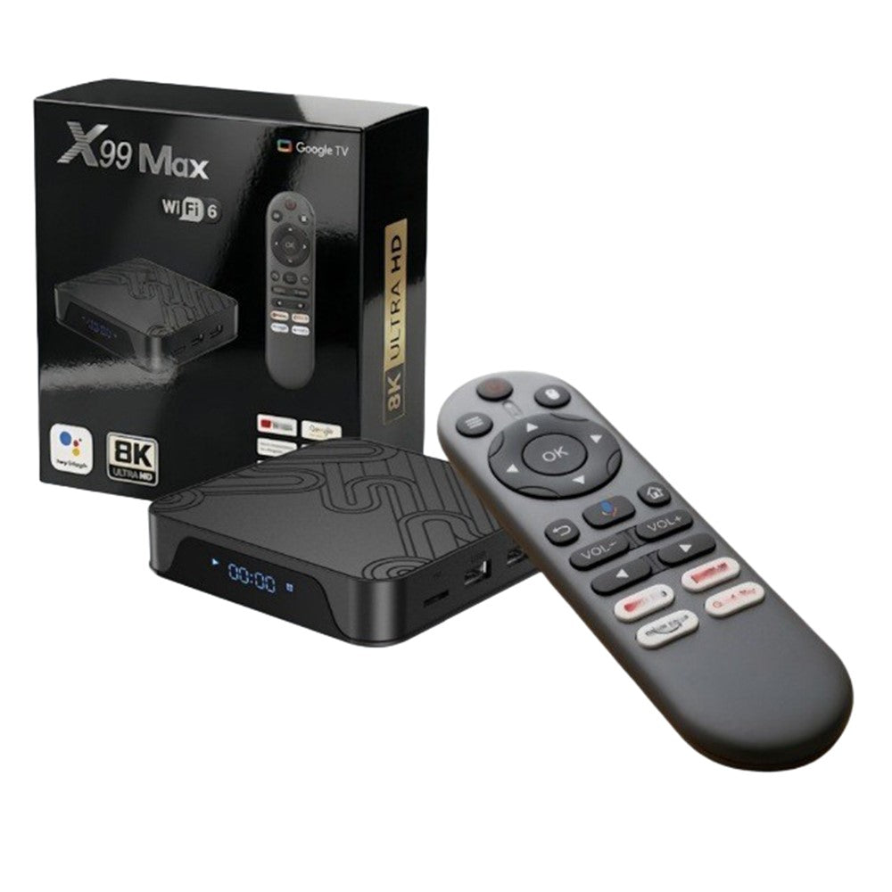 X99 MAX 2+8GB Android 14 TV Box RK3518 WiFi 6 4K HD Medieafspiller med Bluetooth-kompatibel 5.0 Stemmefjernbetjening