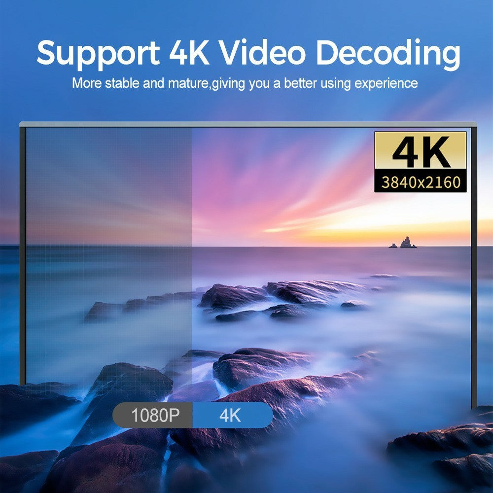 Z1 2+16GB Android 15.0 TV Box 4K Ultra HD WiFi 6 Dual Band 2.4G / 5G Bluetooth-kompatibel stemmefjernbetjening