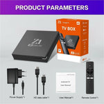 Z1 2+16GB Android 15.0 TV Box 4K Ultra HD WiFi 6 Dual Band 2.4G / 5G Bluetooth-kompatibel stemmefjernbetjening