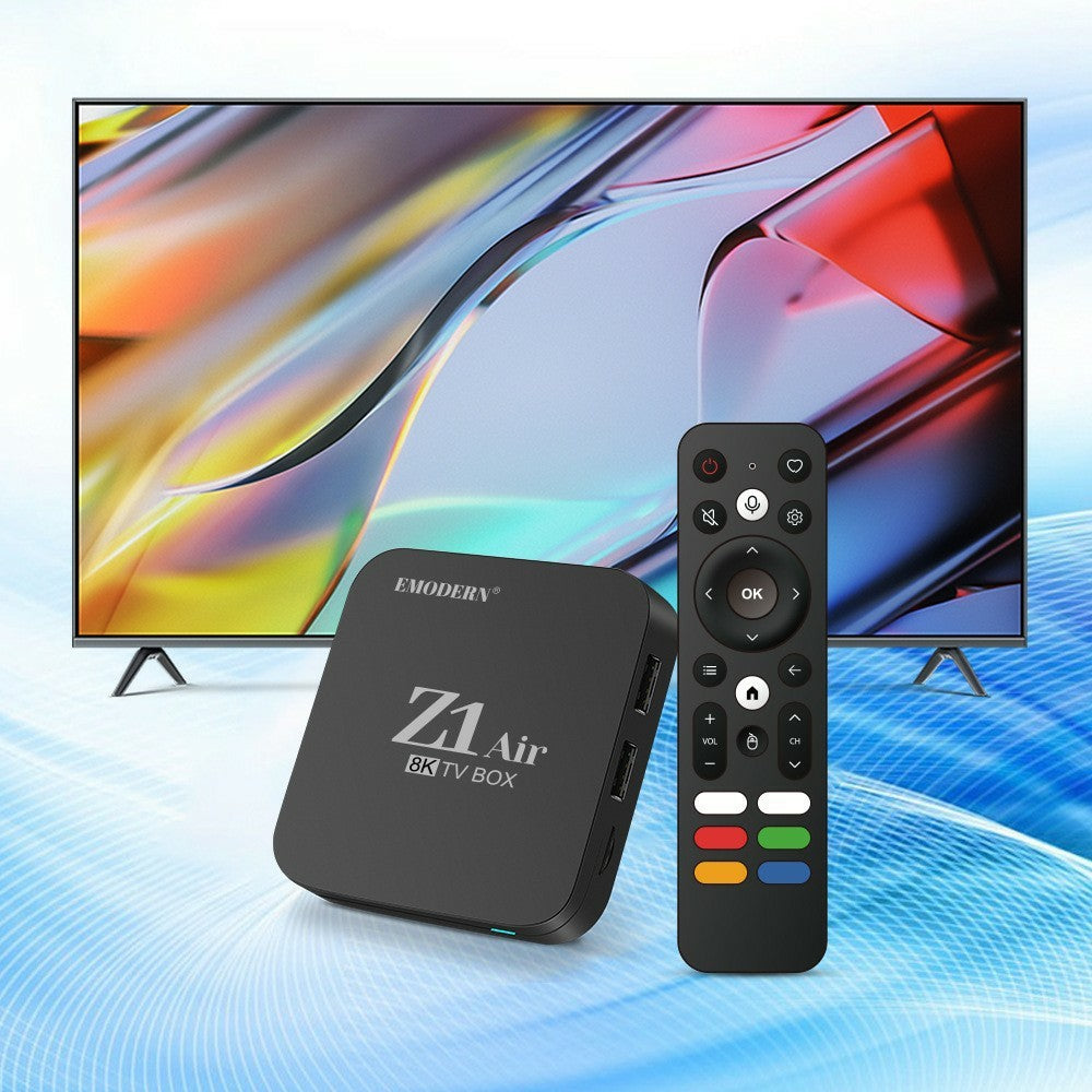 EMODERN Z1 AIR 2+16GB Android 15.0 TV Box 8K Ultra HD 2.4G / 5G WiFi Bluetooth-kompatibel stemmefjernbetjening