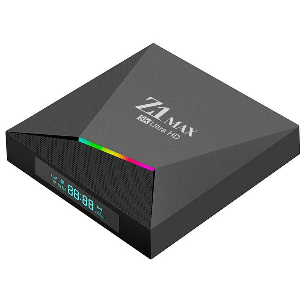 Z1 MAX 2+16GB Android 15.0 TV-boks 8K Ultra HD Dual Band WiFi 6 2.4G / 5G Bluetooth-kompatibel stemmefjernbetjening til hjemmeunderholdning