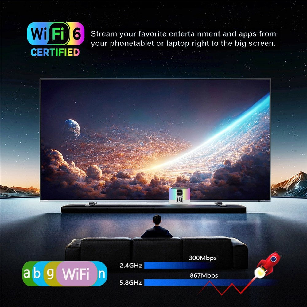 EMODERN Z1 MIX 2+16GB 8K TV Box Android 15.0 WiFi 6 2.4G / 5G Bluetooth-compatible Speaker with Voice Remote