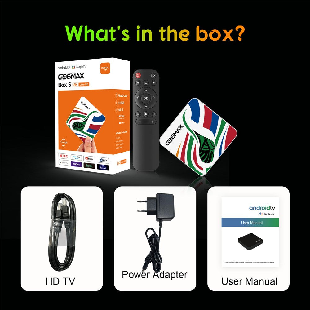 G96MAX Android 16 TV Box S905L 8K Medieafspiller Streaming-enhed Indbygget Chromecast, 8+128GB