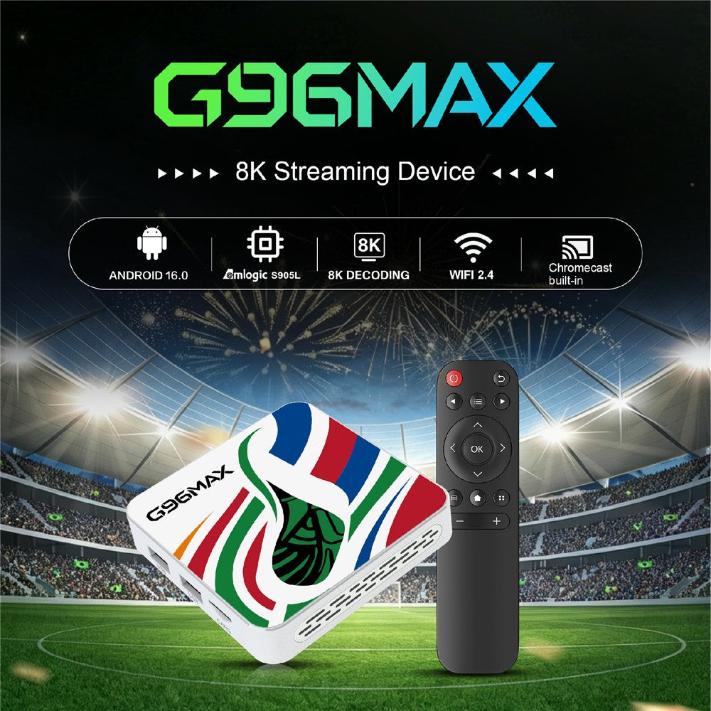 G96MAX Android 16 TV Box S905L 8K Medieafspiller Streaming-enhed Indbygget Chromecast, 8+128GB