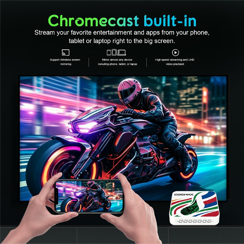 G96MAX Android 16 TV Box S905L 8K Medieafspiller Streaming-enhed Indbygget Chromecast, 8+128GB