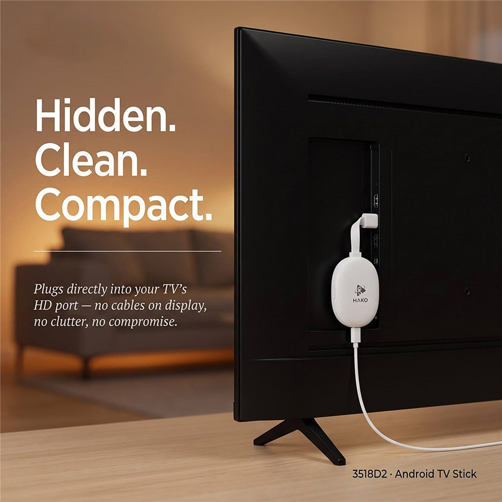 HAKO 2+16GB Android 14.0 TV Stick RK3518 Quad-Core 4K WiFi 6 Bluetooth-Compatible 5.4 with Remote