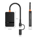 ADS-315 iP + Type-C 2 in 1 to SD / TF / MS / CF Card Reader USB 3.0 5Gbps Hub for Photography Office Travel