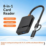 ADS-315 iP + Type-C 2 in 1 to SD / TF / MS / CF Card Reader USB 3.0 5Gbps Hub for Photography Office Travel