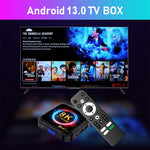 TV98 RK3528 2+16GB Android TV Box 8K HDR10+ Dual WiFi LED Display Media Player for Home Entertainment