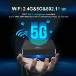 TV98 RK3518 Android TV Box Rockchip Quad Core 2+16GB Dual Band WiFi Bluetooth-kompatibel stemmefjernbetjening til Hjemmeunderholdning