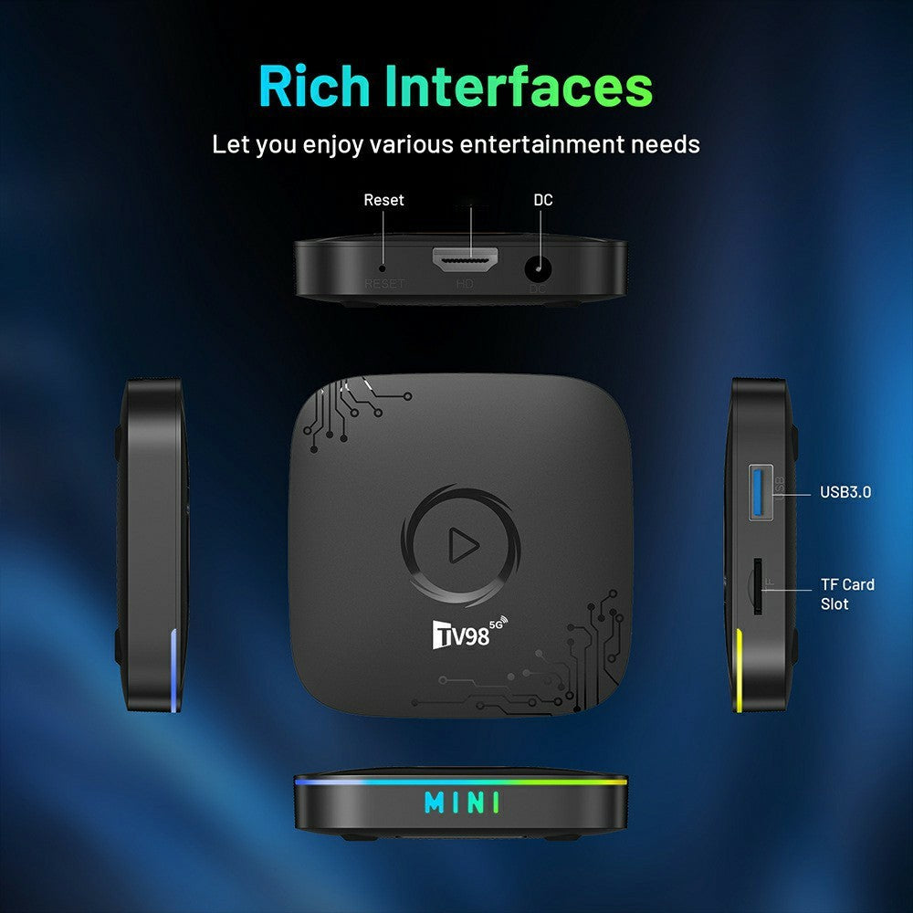 TV98 ATV MINI Android TV Box Rockchip RK3518 2+16GB 8K HDR Dual WiFi Bluetooth-compatible 5.0 Streaming Media Player