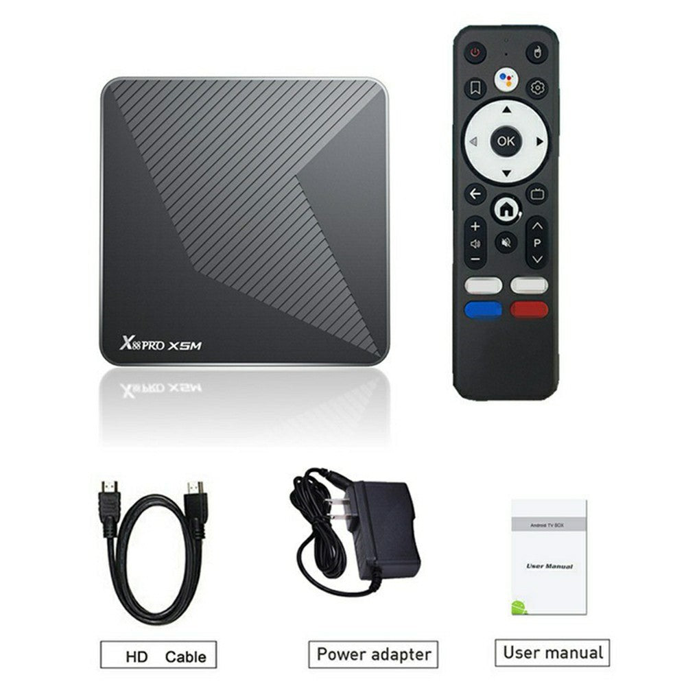 X88 PRO X5M 4+32GB Android 14 TV Box S905 6nm 4K HDR10+ WiFi 6 Bluetooth-compatible 5.0 with Voice Remote Control for Streaming
