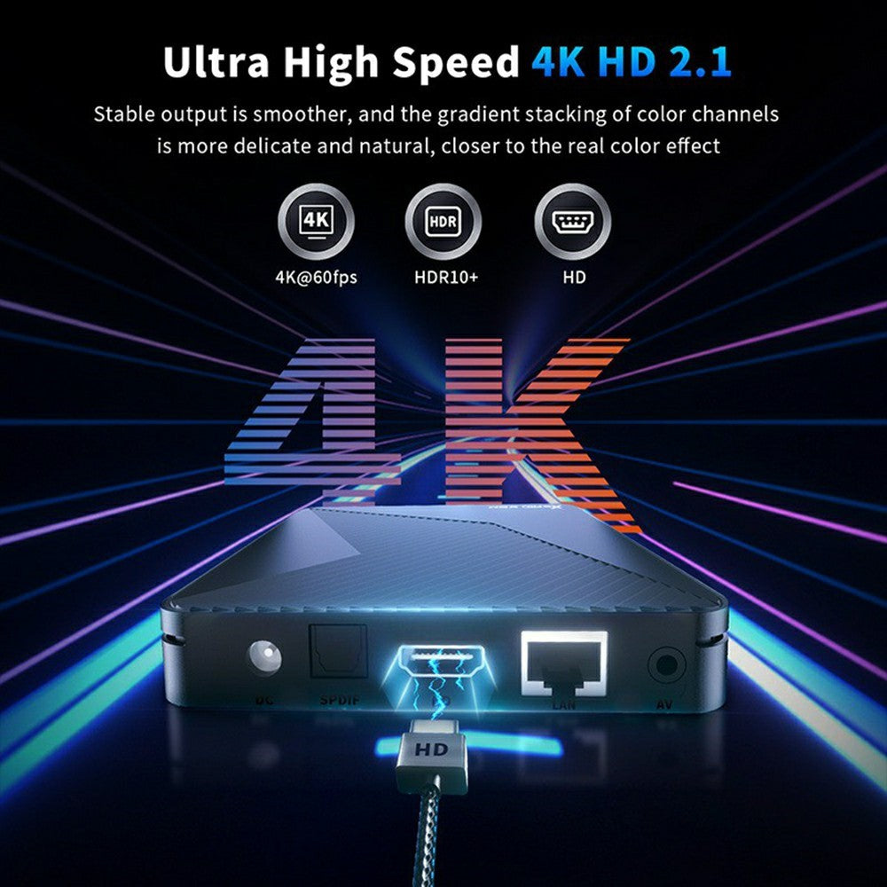 X88 PRO X5M 4+32GB Android 14 TV Box S905 6nm 4K HDR10+ WiFi 6 Bluetooth-compatible 5.0 with Voice Remote Control for Streaming