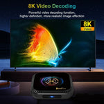 TV98 H728 Android 14 TV-boks 8K Ultra HD videoafkodning WiFi 6 dual-band smart medieafspiller til hjemmebiograf, 4+32GB