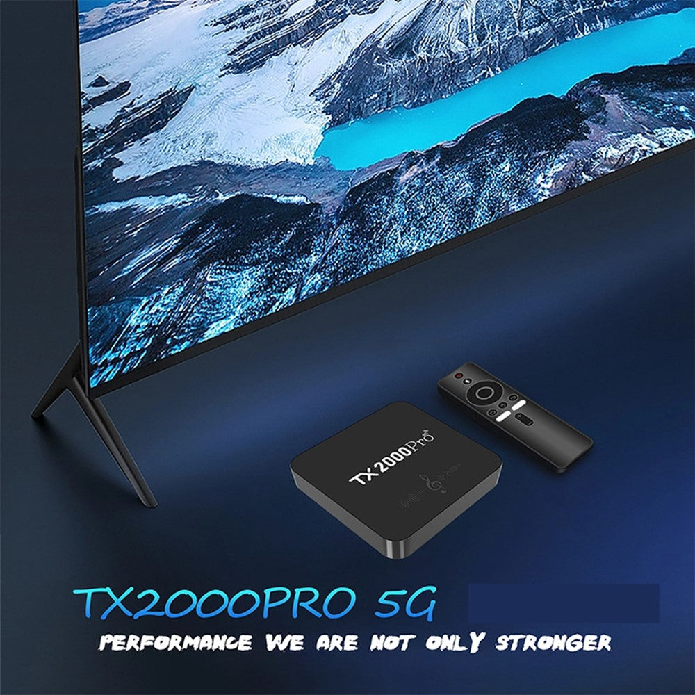 TX2000Pro 16+256GB Android TV Box 4K UHD Quad Core A53 Dual WiFi BT5.0 Medieafspiller til Home Entertainment