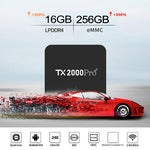 TX2000Pro 16+256GB Android TV Box 4K UHD Quad Core A53 Dual WiFi BT5.0 Medieafspiller til Home Entertainment