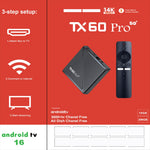 TX60 Pro 5G 16+256GB Android TV Box 14K Afkodning Dual Band WiFi Bluetooth-kompatibel Stemmefjernbetjening til Hjemmeunderholdning