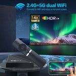 TX60 Pro 5G 16+256GB Android TV Box 14K Afkodning Dual Band WiFi Bluetooth-kompatibel Stemmefjernbetjening til Hjemmeunderholdning