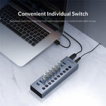 ORICO BT2U3-16AB Aluminum Alloy Multi-Port USB 3.0 Hub Splitter with Individual Switches