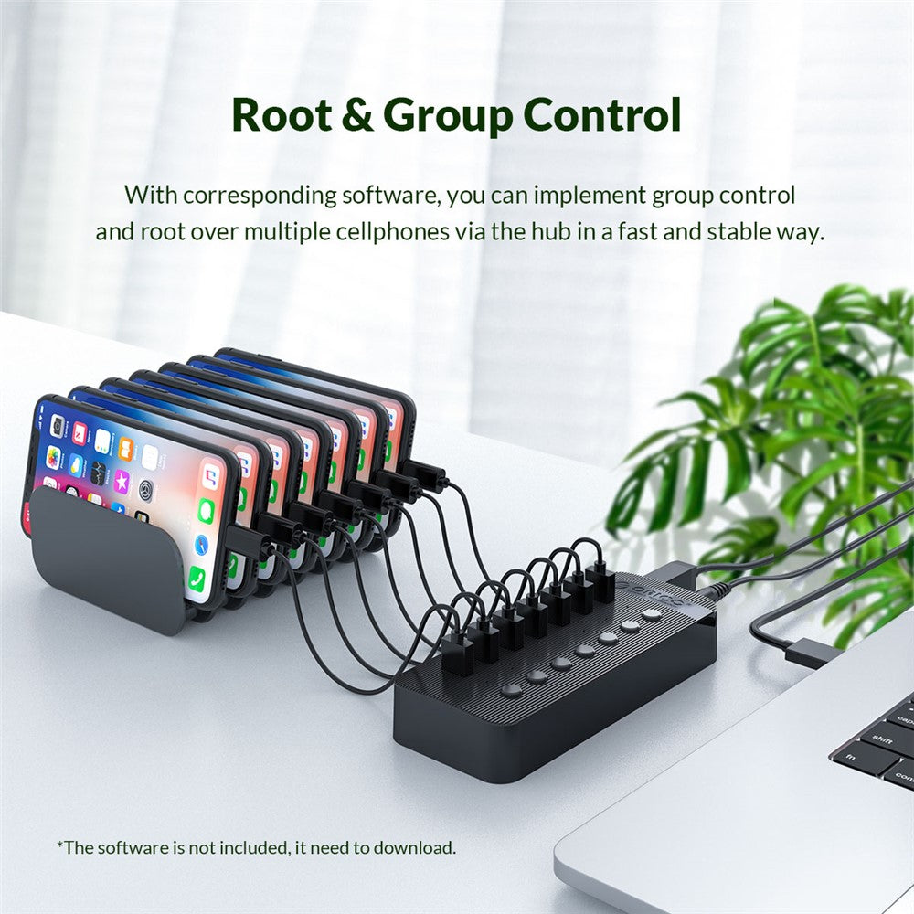 ORICO CT2U3-10AB ABS Multi-port USB3.0 HUB with Individual Switches