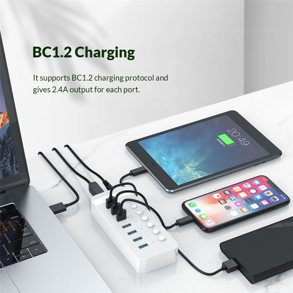 ORICO CT2U3-10AB ABS Multi-port USB3.0 HUB with Individual Switches