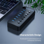 ORICO CT2U3-10AB ABS Multi-port USB3.0 HUB with Individual Switches